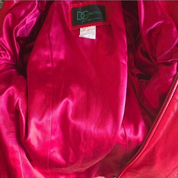 DC Collection Vintage Red Leather 2 Piece Suit - Picture 8 of 9